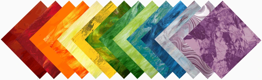 Vidrio de Color y Vidrio Claro Texturizado para Vitrales, Vitrofusión y Vitromosaico