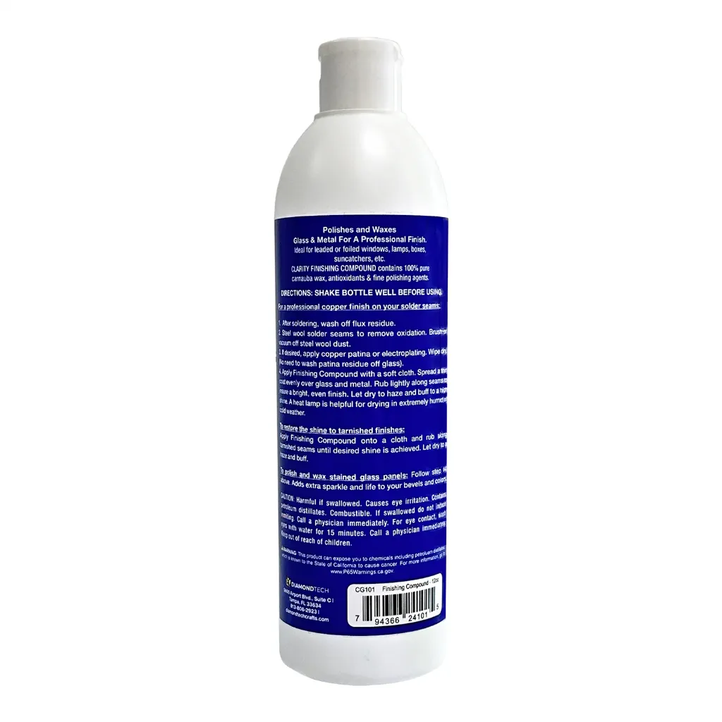 Compuesto de Acabado Clarity 12oz 100% Cera de Carnauba para Vitrales