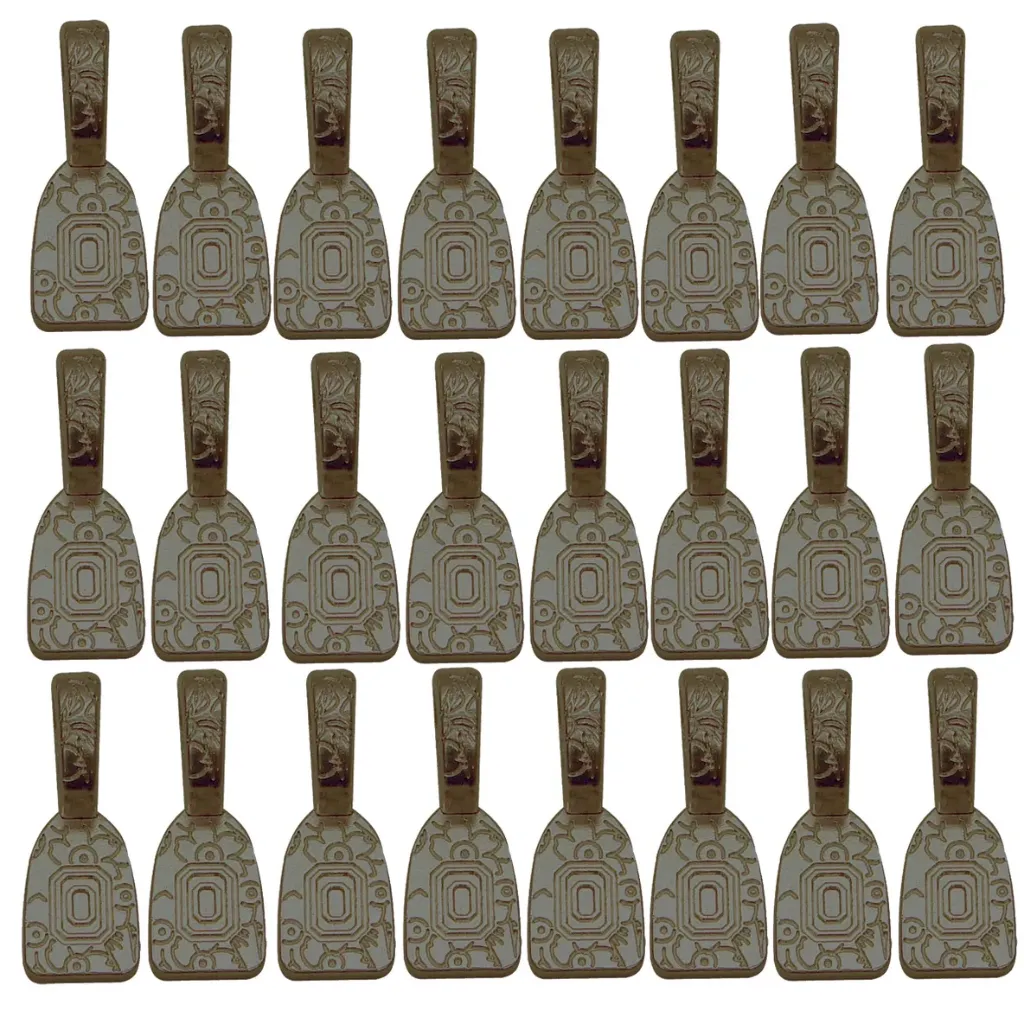 Colgantes (Bails) Florales Chapados en Hematita para Dijes de Joyeria en Vitrofusion- 24pzas
