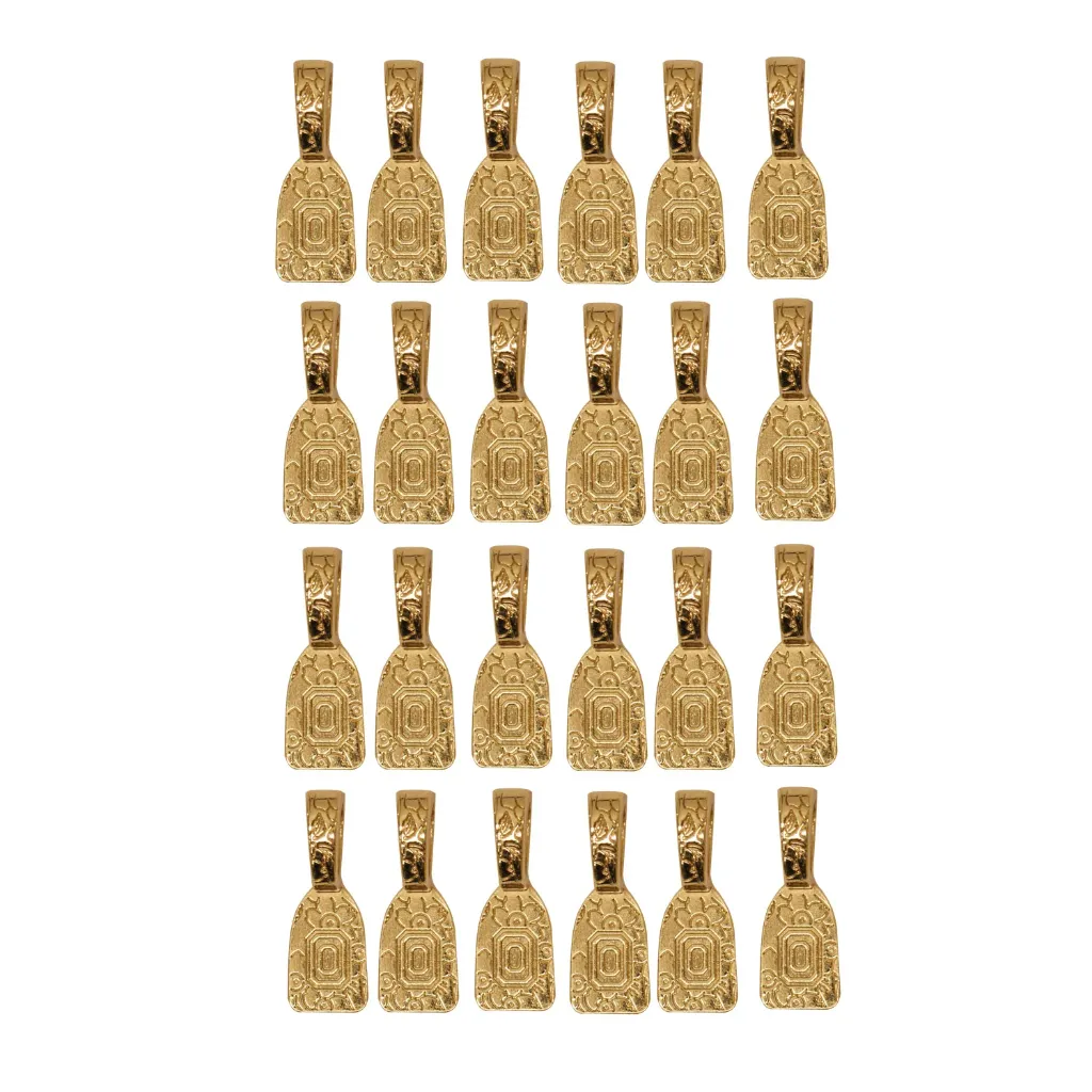 Colgantes (Bails) Florales Chapados en Oro para Dijes de Joyeria en Vitrofusion - 24pzas