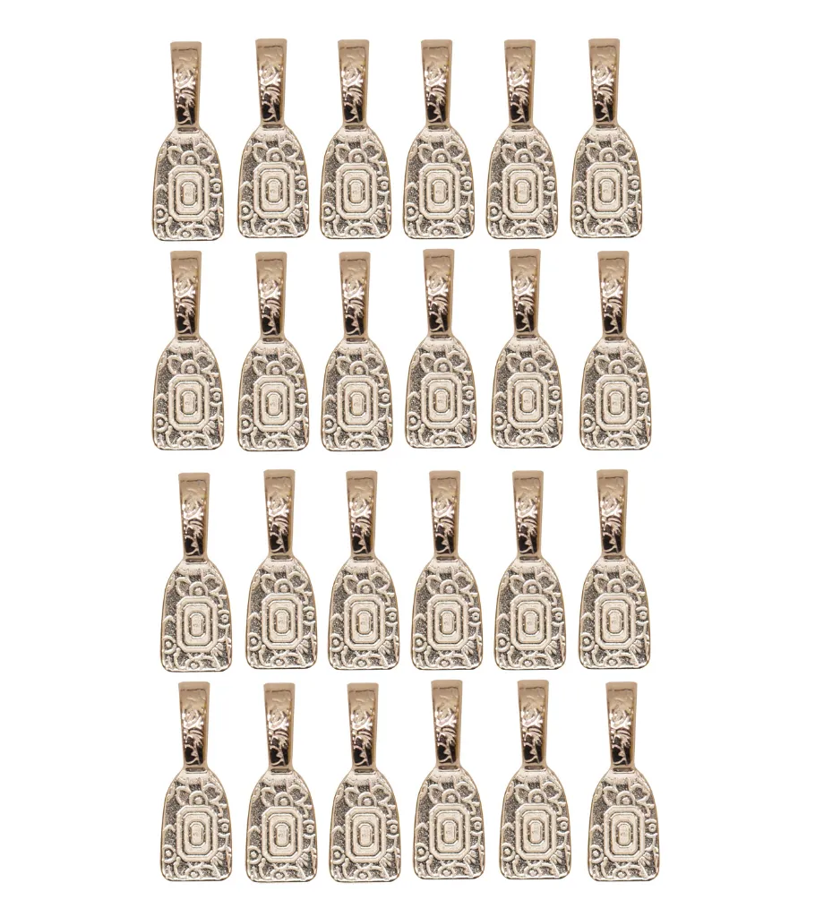 Colgantes (Bails) Florales Chapados en Plata para Dijes de Joyeria en Vitrofusion - 24pzas