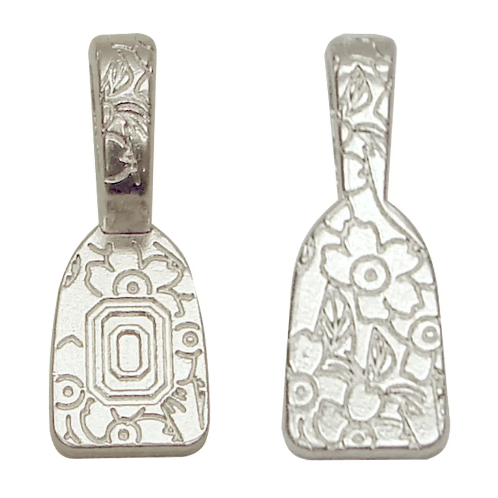 Colgantes (Bails) Florales Chapados en Plata para Dijes de Joyeria en Vitrofusion - 24pzas