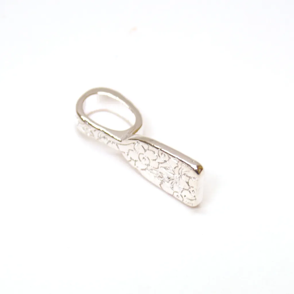 Colgantes (Bails) Florales Chapados en Plata para Dijes de Joyeria en Vitrofusion - 24pzas
