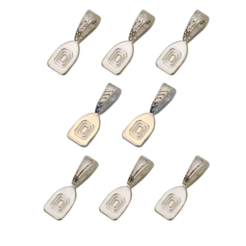Variedad de Colgantes (Bails) para Joyeria en Vitrofusion Chicos Chapados en Plata - 8pzas