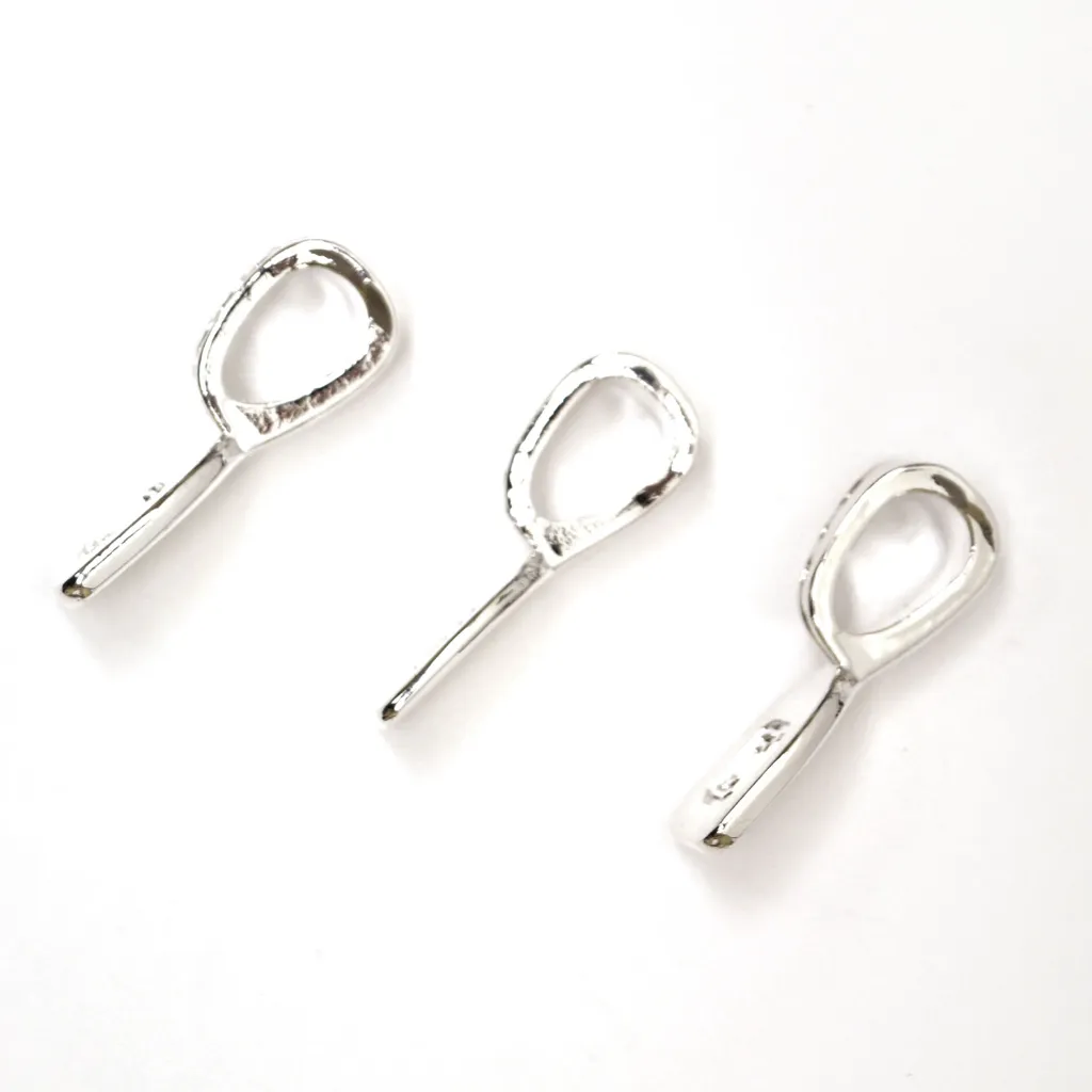 Variedad de Colgantes (Bails) para Joyeria en Vitrofusion Chicos Chapados en Plata - 8pzas