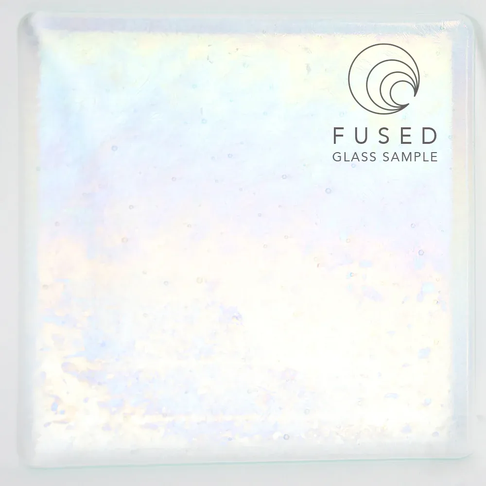 100H-F-IR Vidrio Oceanside Glass (Spectrum) Claro Transparente Hammered Iridiscente Fusionable para Vitrales, Vitromosaico y Vitrofusion