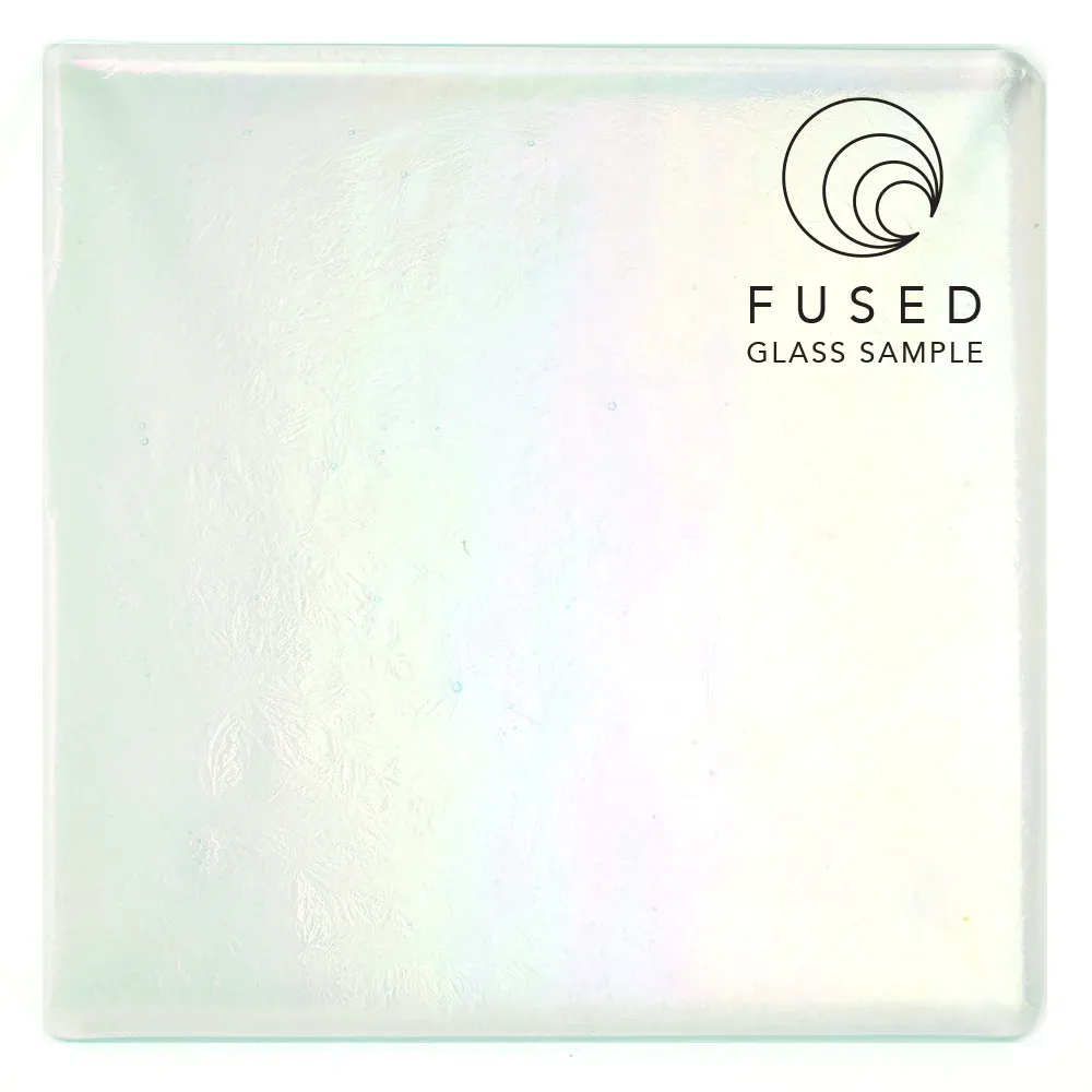 100W-F-IR Vidrio Oceanside Glass Claro Transparente Iridiscente Waterglass Fusionable - 96 COE para Vitrales, Vitromosaico y Vitrofusion