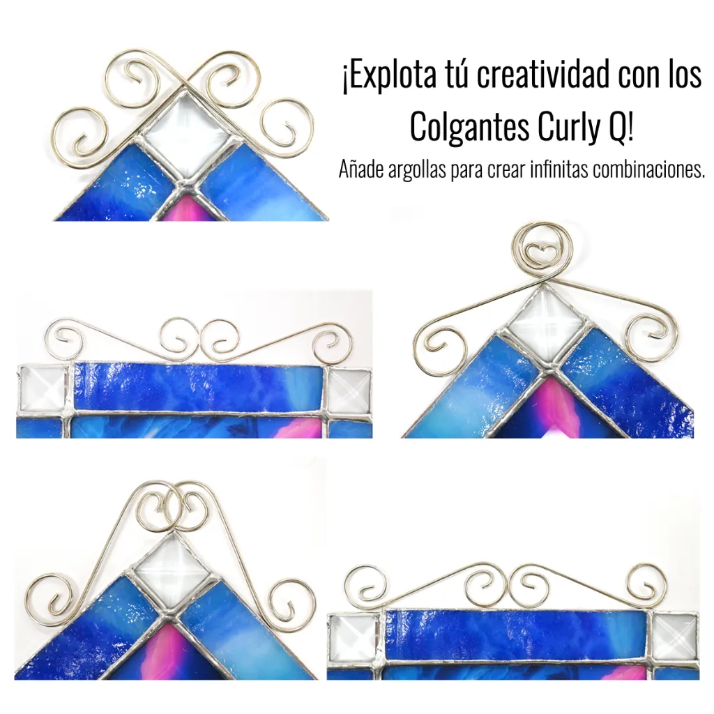 Colgantes Decorativos Curly Q Preestañados para Vitrales, Suncatchers, Biseles y Cajas (Q7)