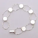 Brazalete Eslabones Martillados Chapado en Plata - 2pzas para Joyería en Vitrofusión