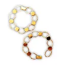 Brazalete Eslabones Martillados Chapado en Oro - 2pzas para Joyería en Vidrio