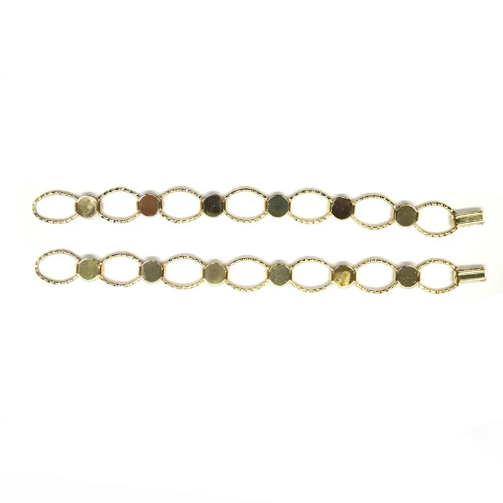 Brazalete Eslabones Martillados Chapado en Oro - 2pzas para Joyería en Vidrio
