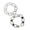 Brazalete Eslabones Martillados Chapado en Plata - 2pzas para Joyería en Vitrofusión