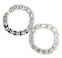 Brazalete de Discos Chapado en Plata - 2pzas para Joyería en Vitrofusión