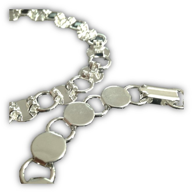 Brazalete de Discos Chapado en Plata - 2pzas para Joyería en Vitrofusión