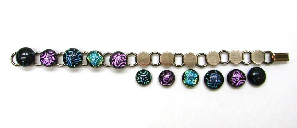 Brazalete de Discos Cobre Antiguo - 2pzas para Joyería en Vitrofusión