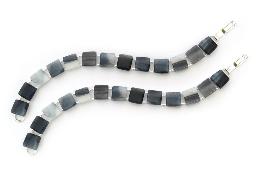 Brazalete Plateado Disco Cuadrado para Joyería en Vtrofusión