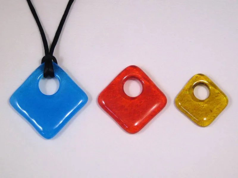 Molde Colour de Verre Offset Square Pendants para Dijes Cuadrados de Vidrio para Vitrofusión