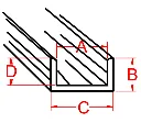 Cañuela de Zinc 5/32“ U para Vitrales Cascade Metals ZU130
