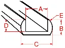 Cañuela de Plomo 3/32" U Cascade Metals RU92 para Vitrales