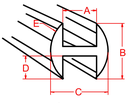 Cañuela de Plomo 1/4" Perfil Redondo H para Vitrales