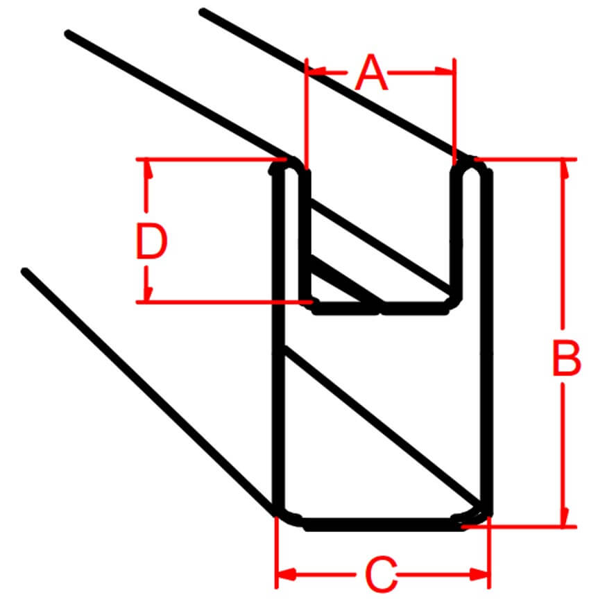 Cañuela de Zinc 1/4" U Cascade Metals para Vitrales