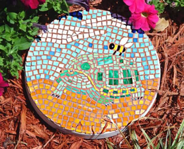 Molde Redondo Huella para Jardín  (Stepping Stones) de Vitromosaico