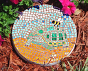 Molde Redondo Huella para Jardín  (Stepping Stones) de Vitromosaico