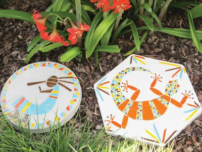 Molde Redondo Huella para Jardín  (Stepping Stones) de Vitromosaico
