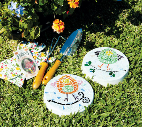 Molde Redondo Huella para Jardín  (Stepping Stones) de Vitromosaico
