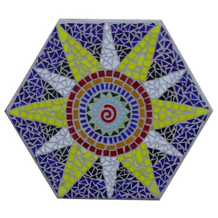 Molde Hexagonal Huellas para Jardín  (Stepping Stones) de Vitromosaico
