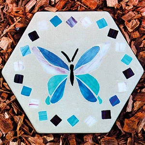 Molde Hexagonal Huellas para Jardín  (Stepping Stones) de Vitromosaico