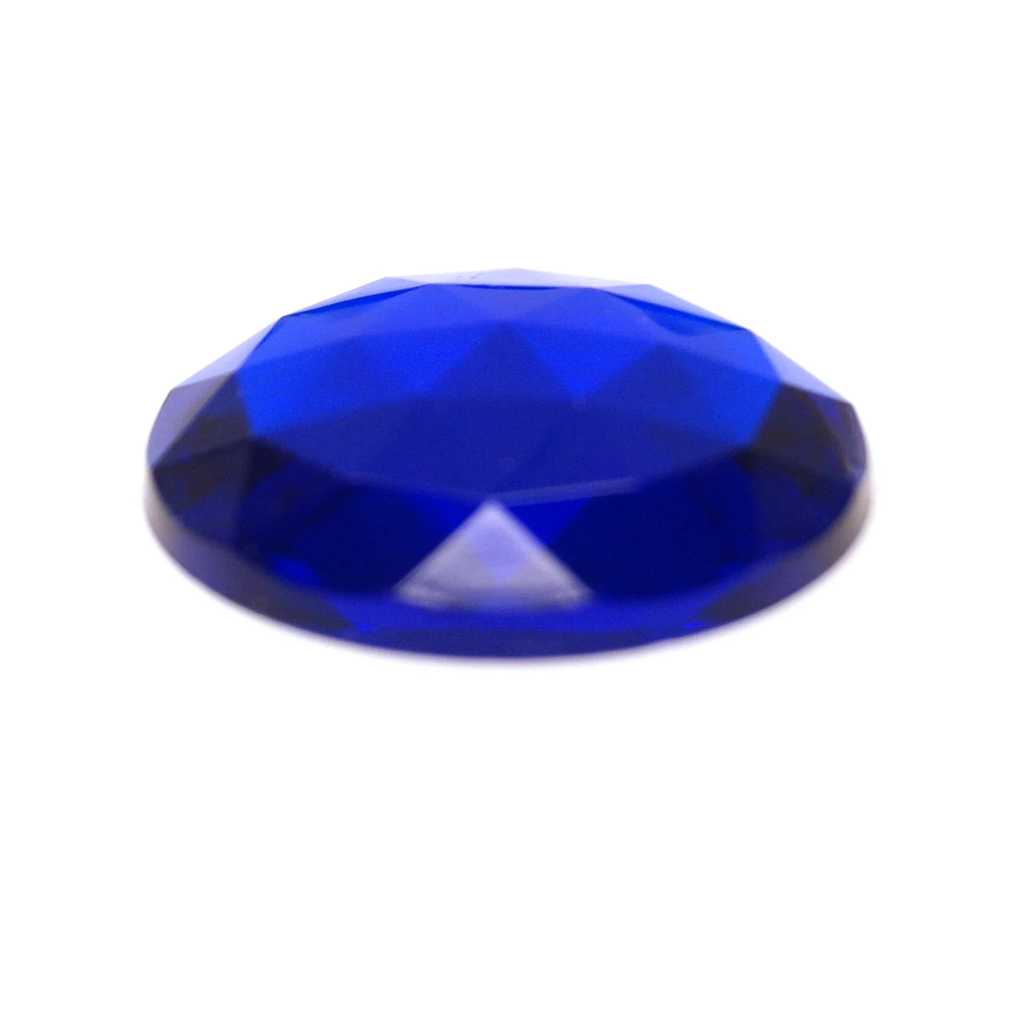 Joya Redonda Facetada Color Azul- 35mm para Vitrales
