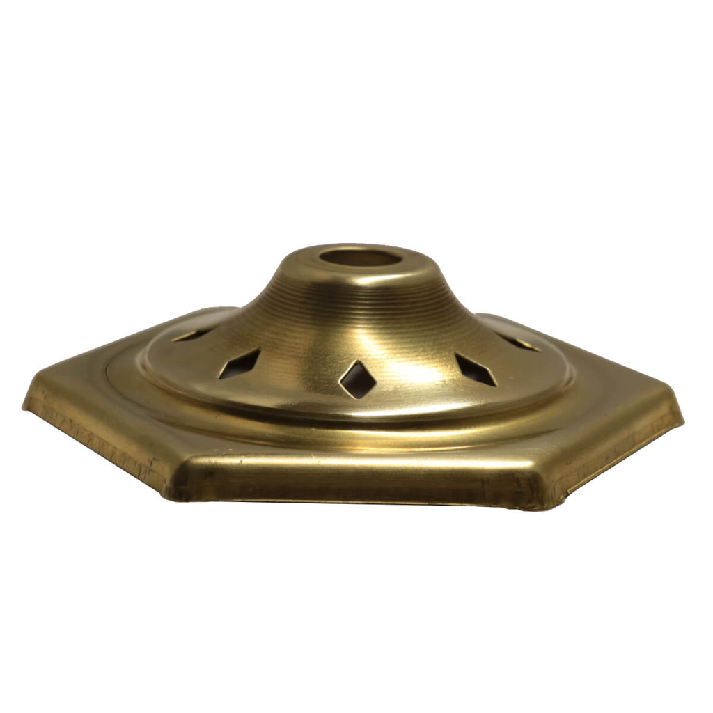 Tapa para Lampara (Vase Cap) Hexagonal de 3" c/Orificios