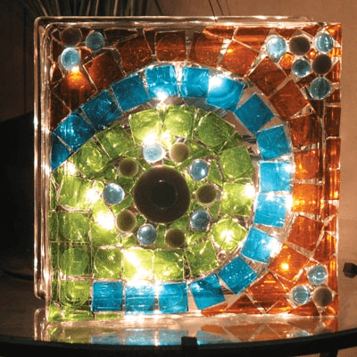 KraftyBlok con Perforación – Bloque de Vidrio Transparente para Proyectos Creativos de Lámparas y Vitromosaico