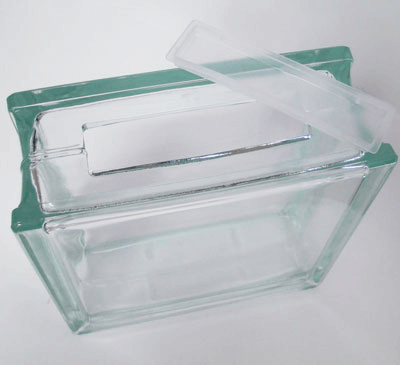 KraftyBlok con Perforación – Bloque de Vidrio Transparente para Proyectos Creativos y Lámparas