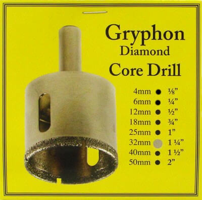 Broca Diamantada Gryphon 32mm (1-1/4") para Vidrio