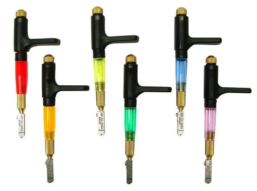Corta Vidrio Toyo Custom Grip TC-21PVR para Vitrales, Vitrofusión y Vitromosaico