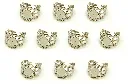 Anillos Ajustables de Filigrana Chapado en Plata – 10pzs para Joyería en Vitrofusión