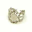 Anillos Ajustables de Filigrana Chapado en Plata – 10pzs para Joyería en Vitrofusión