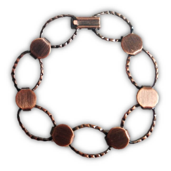 [799002] Brazalete Anillos Martillados Cobre Antiguo - 2pzs