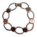 Brazalete Anillos Martillados Cobre Antiguo - 2pzs