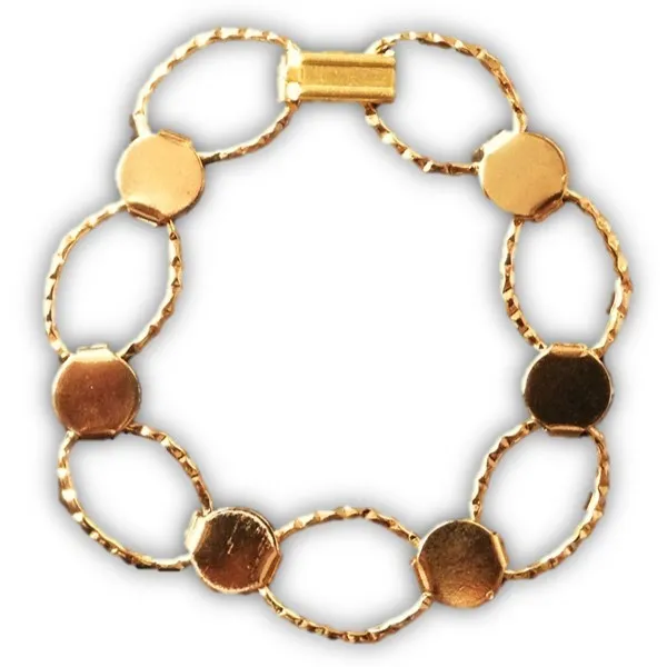 [799001] Brazalete Eslabones Martillados Chapado en Oro - 2pzas