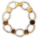 Brazalete Eslabones Martillados Chapado en Oro - 2pzas