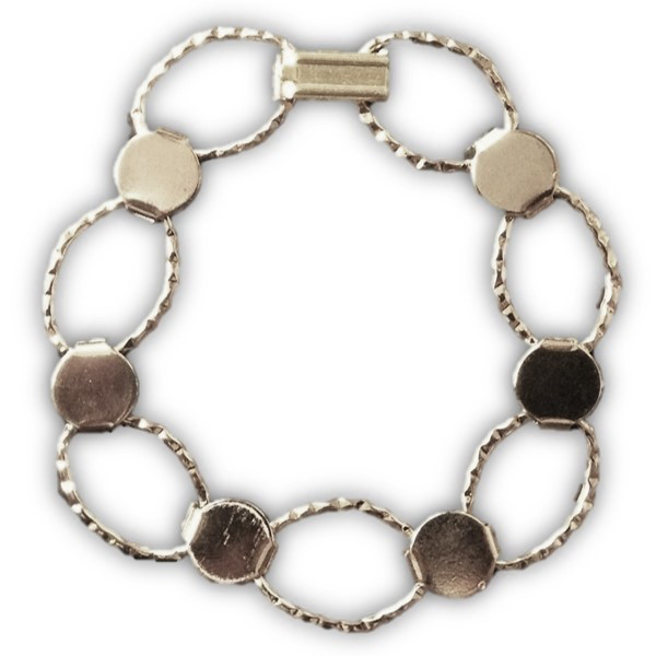 [799003] Brazalete Eslabones Martillados Chapado en Plata - 2pzas