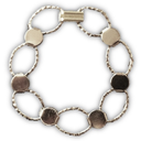 Brazalete Eslabones Martillados Chapado en Plata - 2pzas