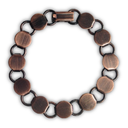 Brazalete de Discos Cobre Antiguo - 2pzas