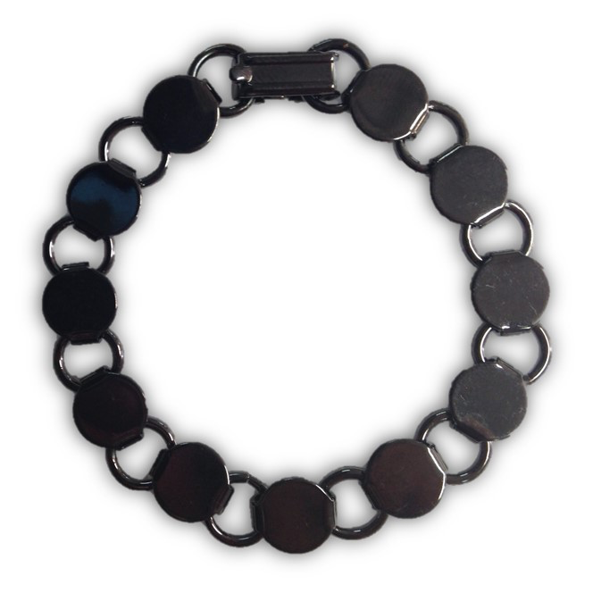 [799008] Brazalete Redondo Negro Gunmetal - 2pzas