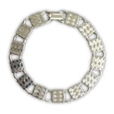 Brazalete Plateado Disco Cuadrado - 2pzas