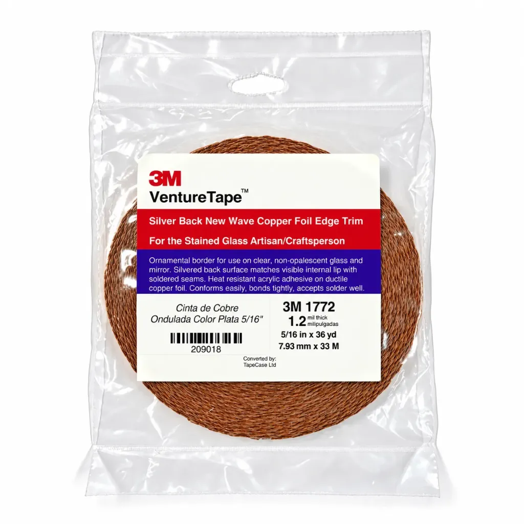 Cinta de Cobre Venture Tape Ondulada Reverso Plata 5/16" - 1.5mil
