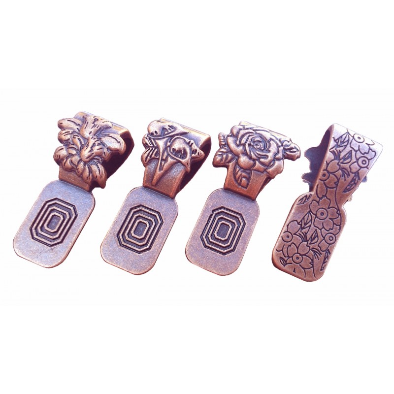 [738006] Colgantes Artísticos Florales Cobre Antiguo - 12pzas